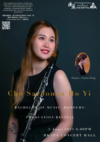 Academy Bachelor of Music (Honours) Degree Graduation Recital: Cho Ho-yi Sardonna (Clarinet)