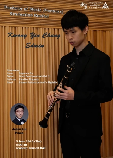 Thumbnail Academy Bachelor of Music (Honours) Degree Graduation Recital: Kwong Yin-chung Edwin (Clarinet)