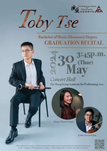 Thumbnail Academy Bachelor of Music (Honours) Degree Graduation Recital: Tse Ho-san Toby (Clarinet)