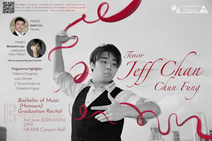 Thumbnail Academy Bachelor of Music (Honours) Degree Graduation Recital: Chan Chun-fung Jeff (Voice)